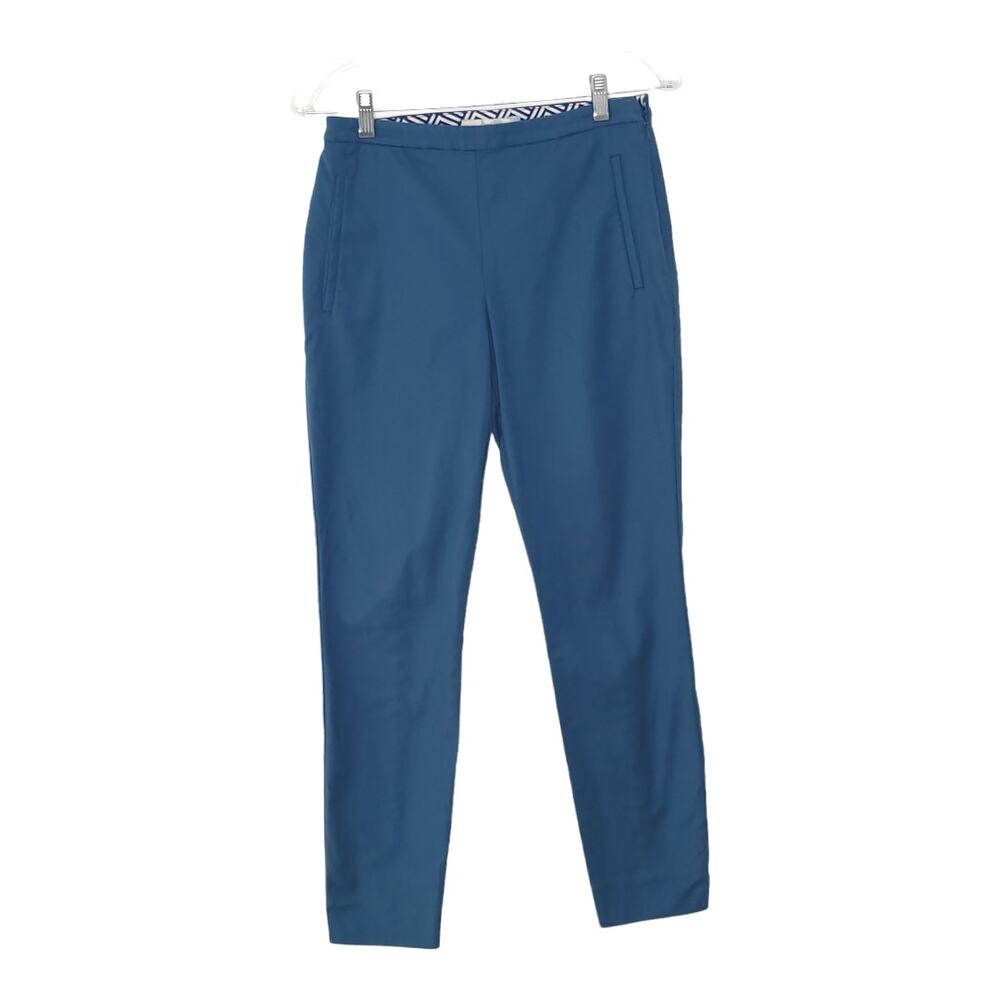 Boden Classic Moleskin Trousers Teal Slim Fit Flat Front WM428 Women 4R